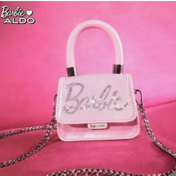 Barbie x ALDO Signature Jeweled Barbie Logo Micro Top Handle Bag - limited NEW - Picture 1 of 7